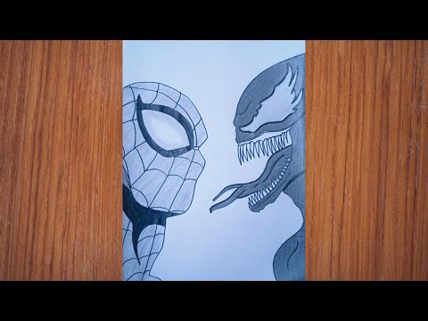 How to Draw Spider-Man vs Venom Face-Off | Step-by-Step Sketch Tutorial
