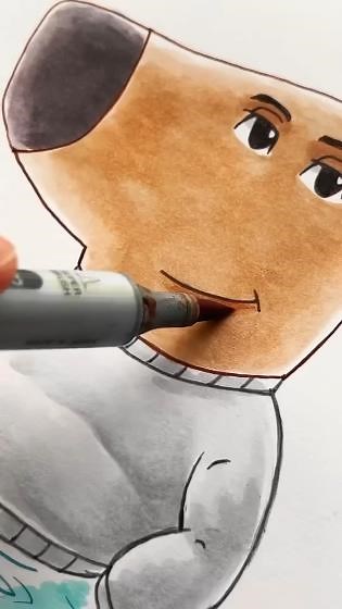 Drawing Chill Guy with Markers