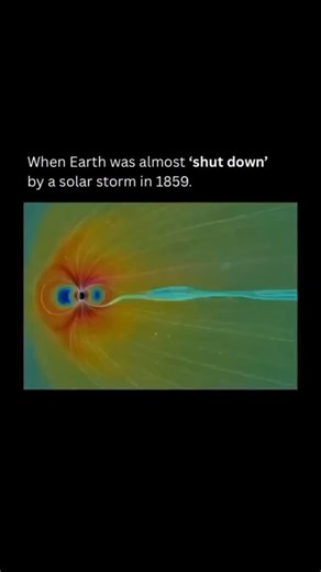 The Explainer on Instagram: "In 1859, Earth came frighteningly close to a global technological shutdown during the most powerful solar storm ever recorded, known as the Carrington Event. A massive eruption from the Sun sent charged particles crashing into Earth’s magnetic field, lighting up skies worldwide and causing telegraph systems to fail, spark, and even operate without power. If a storm of this magnitude hit today, it could disable satellites, power grids, and communication systems across