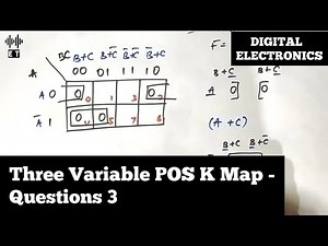 Karnaugh Map | Three Variable POS K Map | Questions 3 | Digital Electronics