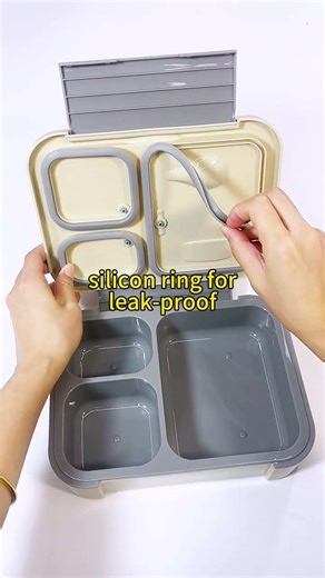 3 compartments plastic lunch box with cutlery, lunch box wholesale #lunchbox #lunchboxfatctory