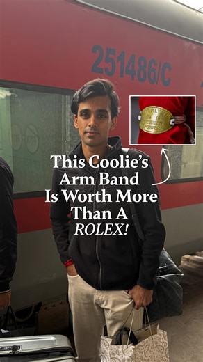 Crowwd on Instagram: "You see a coolie at a railway station and think it’s just physical work. They wear something more expensive than a Rolex DAILY. Let me tell you how. What most people don’t notice is the band on his arm. That band is called a Billa. It’s an official license issued by Indian Railways. Without it, you cannot work as a coolie inside that station. No Billa. No access. No income. Every station allows only a fixed number of these Billas. So at busy junctions, this becomes a closed
