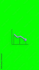 Line Chart loop animation, vertical video, alpha channel