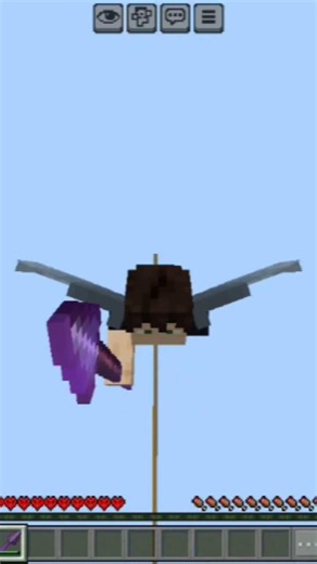 Minecraft'ta Elytra ve Mızrakla 500 Blok Uçtum.