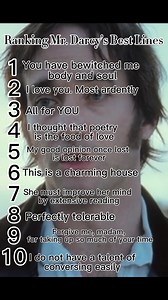 🔢 Ranking Mr. Darcy’s Best Lines 💬 in Pride & Prejudice movie! 🎞️ Mr. Darcy has so many great and memorable lines / quotes in P&P movie. It was very hard to pick just 10 and to narrow it down to just 10 of his best (or rather my favorite) ones. These are my own ranking at the moment (the order may change)…do you agree with this ranking or do you have your own top 10 in different order? 🤔😁 Comment your own ranking 👇🏼 below… 😉 #PrideandPrejudice2005 #MatthewMacfadyen #MrDarcy #PrideandPrej
