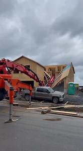 Concrete Pump Truck Boom Snaps and Crushes House 🏗️🏘️ #construction #fail #concretepump #accident #destruction #heavyequipment #house | RTV City Ub