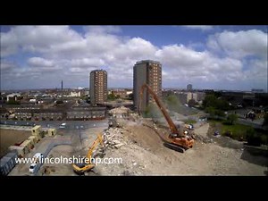 Nelson House, Grimsby demolition Part 2 timelapse