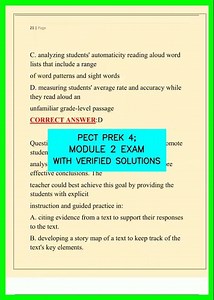 PECT PREK 4; MODULE 2 EXAM WITH VERIFIED SOLUTIONS video