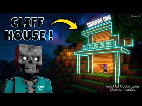 Building a CLIFF HOUSE in survival world | #minecraft
