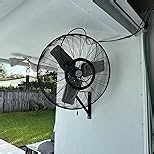 BILT HARD 20" Oscillating Outdoor Wall Misting Fan, 3-Speed High Velocity Patio Fans for Outside, 80° Oscillation, Waterproof, Industrial Wall Mount Fan for Outdoor- UL Listed, 2 Pack