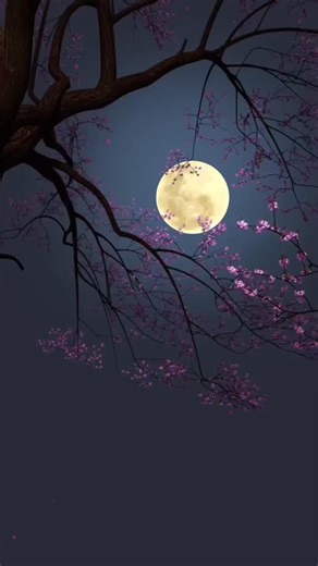 Nature Cozy Vibe on Instagram: "Watch as a brilliant full moon peeks through the delicate branches of pink blossoms, creating a living painting against the deep twilight sky. 🌌🌳 It’s a scene of perfect harmony and stillness that captures the essence of nature's quiet elegance. Take a deep breath and let the tranquility of this moonlit view wash over you. 🧘‍♂️💖💙 #FullMoon #MoonlightMagic #PinkBlossoms #NightSky #NatureLovers"