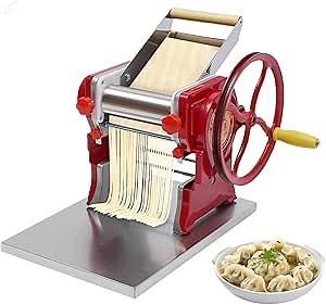 Pasta Maker Machine, Manual Noodle Machine Pasta Dough Roller with Blade, Hand Crank Noodles Maker for Spaghetti, Fettuccine, Lasagna, Dumpling Skins