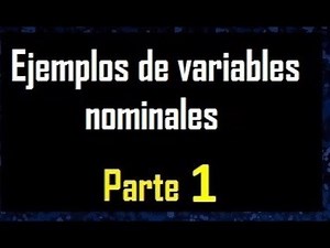Ejemplos de variable nominal . ejemplo 1