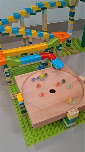 マーブルラン💚 レゴラダートラック、ボウルトラック、キャッツアイマーブル | Marble Run 💚 Lego Ladder Track, Bowl Track, Cat's Eye Marbles