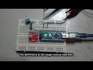 MCP4725 I2C 12bit DAC and Arduino Nano, speed test on breadboard