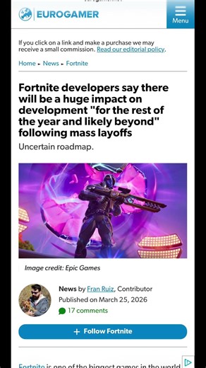 Fortnite Dev Speaks Out on Layoffs #therift