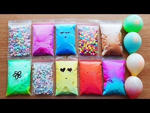 Making Crunchy Slime With Bags And Water Squishies Satisfying Slime Videos