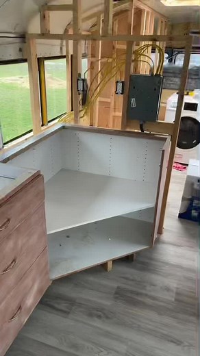 School Bus Kitchen Cabinets Transformation