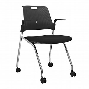 [Hot Item] PP Plastic School Desk Training Chair with Armrest Seat Foam with Wheels