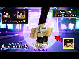 ✨NEW META MYTHIC UNIQUE ADULT GON (GONE ADULT) HAS OP EVO 200K DMG! SHOWCASE ANIME ADVENTURES ROBLOX