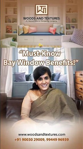 Benefits of Bay Window design Interior Tips by Woods and Textures #shorts