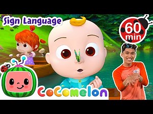 Row, Row, Row Your Boat | Cocomelon Nursery Rhymes | Learn ASL & Baby Sign Language for Kids