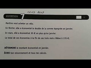 CE1D 2017 math Question 7 Equation problème.