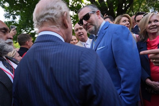 Ted Cruz caught off-guard by King Charles' light-hearted joke
