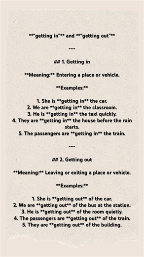 Learn English Easily | Getting In vs Getting Out Meaning and Examples in English