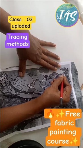 🔥✨Free Fabric painting course for beginners ..Tracing methods #fabricart #fabricpainting