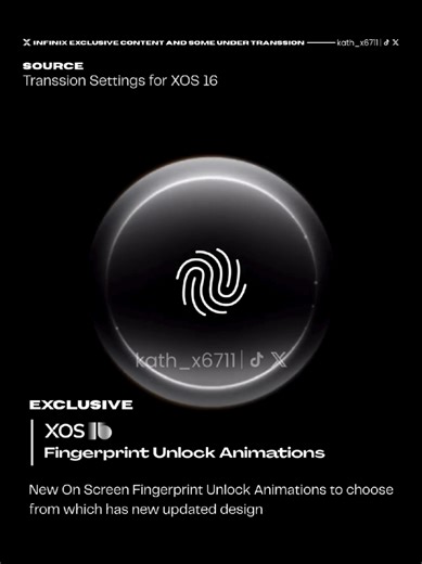 XOS 16 New Fingerprint Unlock Animations New On Screen Fingerprint Unlock Animations to choose from which has new updated design #infinix #xos #transsion #xos16