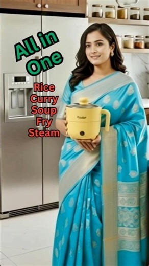 All-in-One Mini Multi Cooker 🍲Cook rice, curry, soup, fry & steam easily!#shorts #multicooker