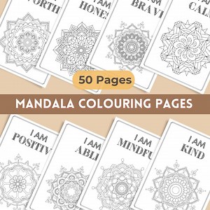 Easy Mandala Coloring Sheets, Madala Colouring Pages for Adults, Simple Mandala Design Art, Kindness Coloring Page, Selfcare Activites - Etsy Canada