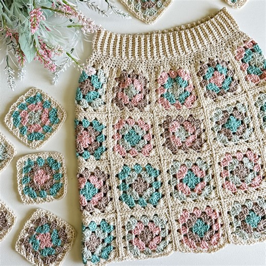 CROCHET PATTERN & VIDEO/ Granny Square Skirt, Crochet Skirt Pattern, Crochet Pattern, Easy, Grannys, Summer Crochet, Sizes Xs-5x, - Etsy