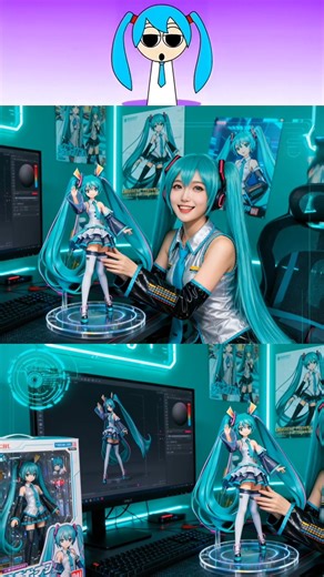 Real Hatsune Miku Cosplay with 1/7 Scale Figure | Collector’s Desk Setup #hatsunemiku #sprunki