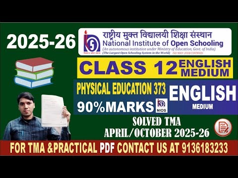 Nios 12th physical education 373 solved TMA English medium 2026 Nios 12th physical education Tma