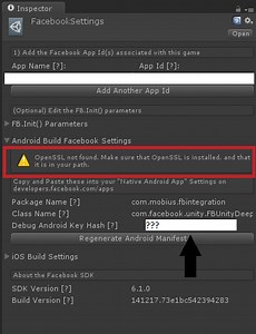 Openssl not found in unity sdk for facebook