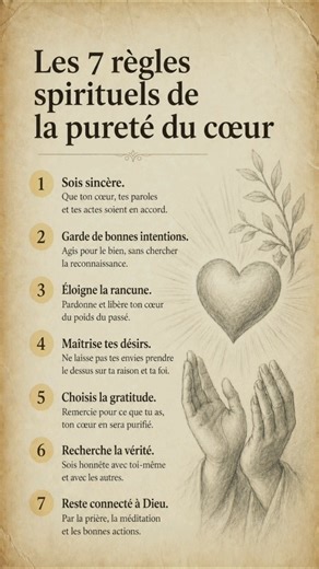 💖 Les 7 règles spirituelles pour purifier ton cœur #foi #dieu #motivationchrétienne #prière #règles