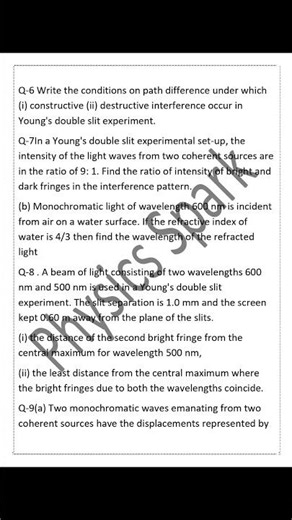 #Class 12 physics chapter 10 wave optics important questions#