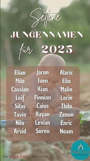 💙 Seltene und hübsche Jungennamen für 2025!🌟Deine tägliche Namensinspiration für Dein Baby💙#baby2025