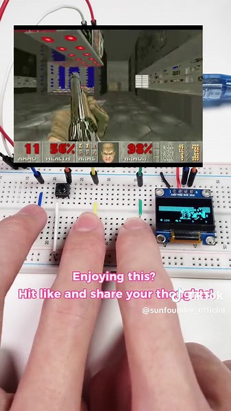 Playing Doom on Arduino UNO R3 - OLED 128x64 #arduino #oled #doom #doometernalclips #electronic #electronica #arduino #arduinoproject #arduinotutorial #retro #retrogaming