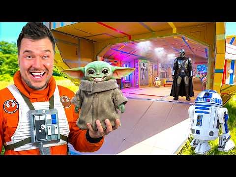 I Built A Secret Star Wars Box Fort Spaceship! To Save Baby Yoda!