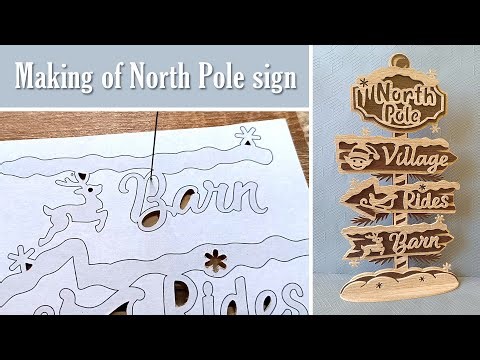 Making of North Pole sign - Christmas scroll saw project