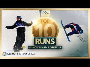 Top 10 runs of men's snowboarding slopestyle at 2026 Milan Cortina Winter Olympics | NBC Sports