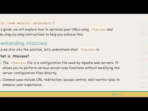 How to Optimize Long URLs Using .htaccess