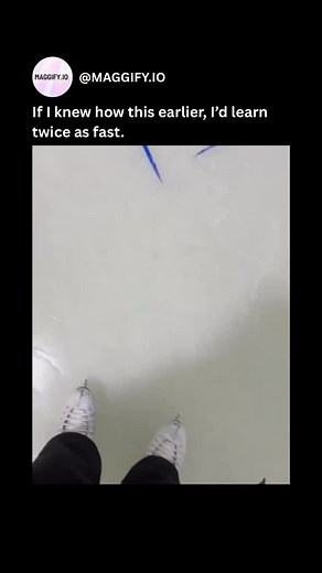 Maggify.io on Instagram: "The post shares a beginner ice skating tutorial video demonstrating foundational techniques like toe-out steps, two-foot glides, and proper pushes with extensions, captioned to highlight its value for faster learning. This method aligns with standard progressive skill-building in motor learning, where small, deliberate movements build confidence before advancing, supported by studies showing deliberate practice accelerates acquisition of balance-based skills. Posted on 