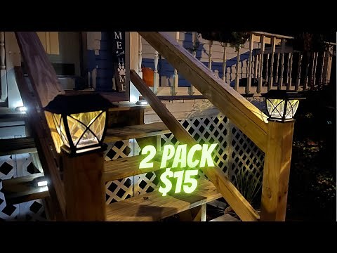 LED Solar Deck Post Cap Lights at Lowes 4x4 or 6x6 Deck Posts Caps