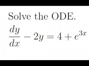Diff Eqn: a linear diff eqn example