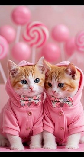 Cute Pink Cats Being Extra Adorable