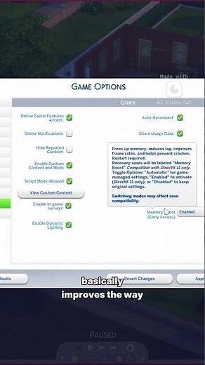 Boost Your Sims4 Performance with This SIMPLE Memory Trick #thesims4